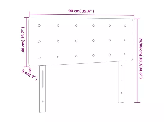 Kauf Unique LED Kopfteil Hellgrau 90x5x78/88 cm Samt Black Friday Preise