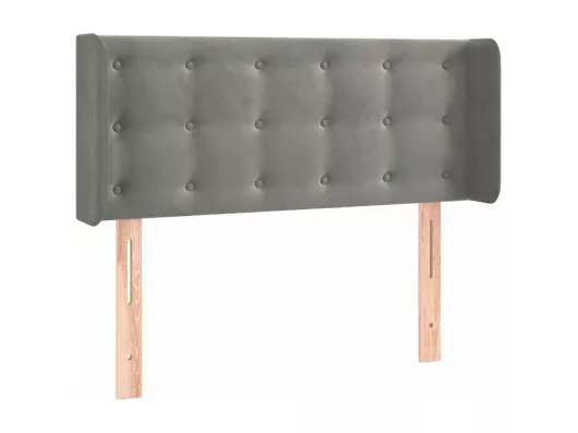 Kauf Unique LED Kopfteil Hellgrau 93x16x78/88 cm Samt Im Verkauf