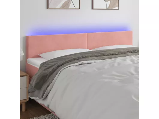 Kauf Unique LED Kopfteil Rosa 160x5x78/88 cm Samt zollfrei