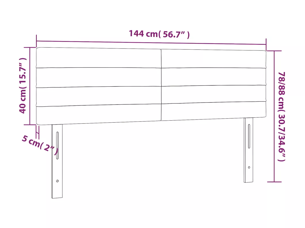 Kauf Unique LED Kopfteil Creme 144x5x78/88 cm Stoff Online