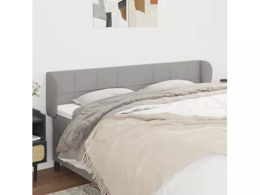 Kauf Unique Kopfteil mit Ohren Hellgrau 183x23x78/88 cm Stoff
