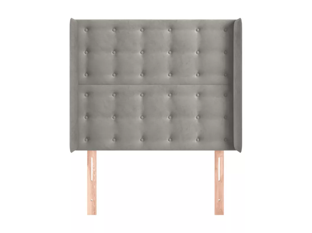 Kauf Unique Kopfteil mit Ohren Hellgrau 83x16x118/128 cm Samt Versandkostenfrei