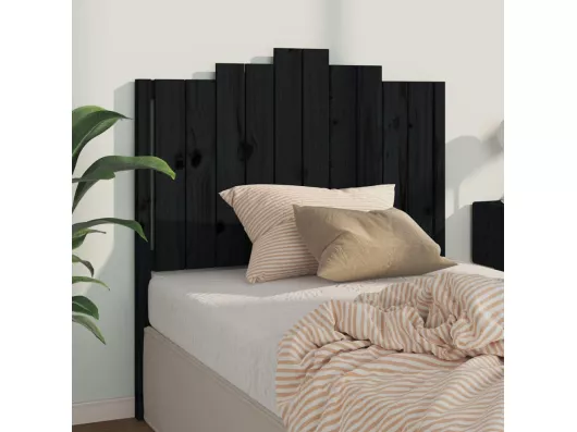 Kauf Unique Kopfteil Schwarz 106x4x110 cm Massivholz Kiefer
