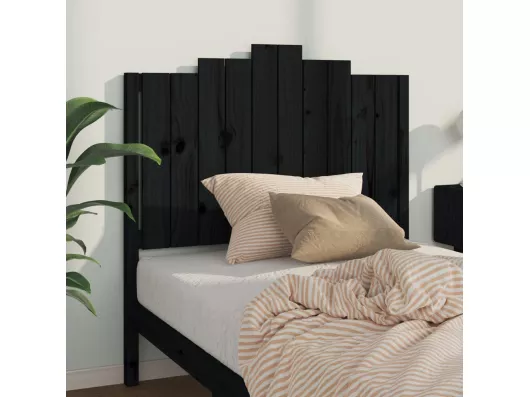 Kauf Unique Kopfteil Schwarz 106x4x110 cm Massivholz Kiefer Online Shopping