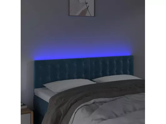 Kauf Unique LED Kopfteil Dunkelblau 144x5x78/88 cm Samt Osterangebot