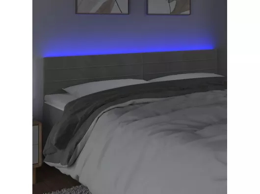 Kauf Unique LED Kopfteil Hellgrau 160x5x78/88 cm Samt Muttertagsangebot
