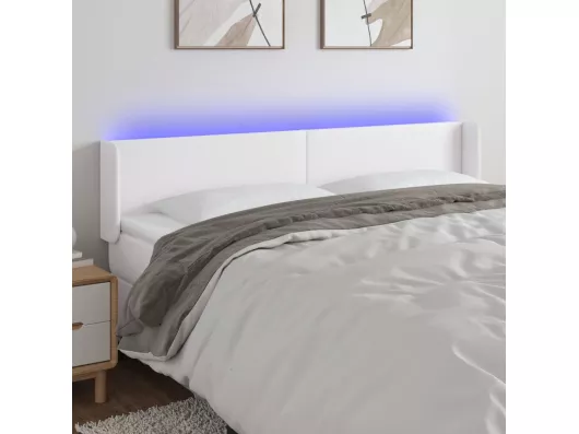 Kauf Unique LED Kopfteil Weiß 163x16x78/88 cm Kunstleder