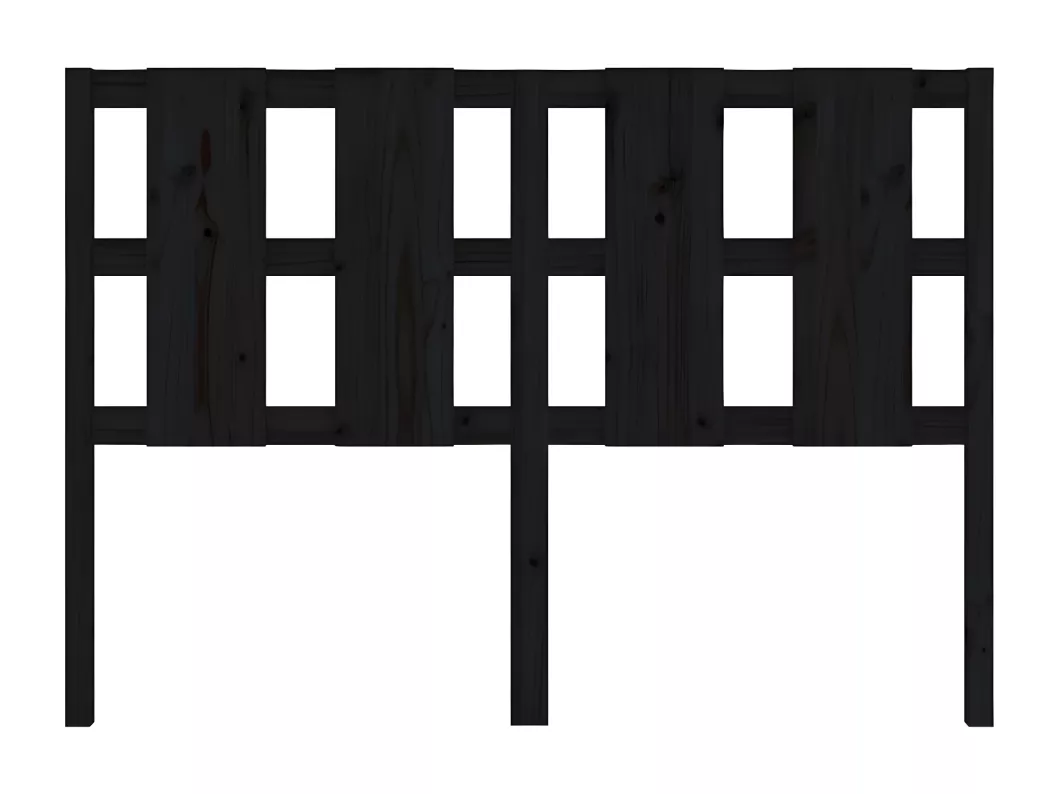 Kauf Unique Bett-Kopfteil Schwarz 125,5x4x100 cm Massivholz Kiefer Top Angebot