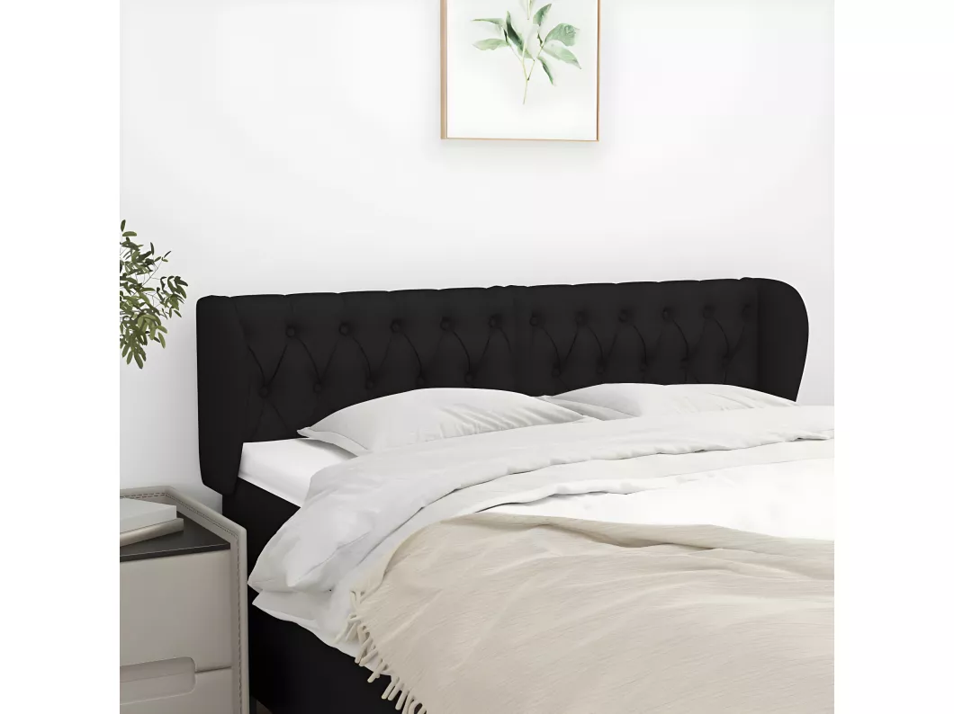 Kauf Unique Kopfteil mit Ohren Schwarz 147x23x78/88 cm Stoff