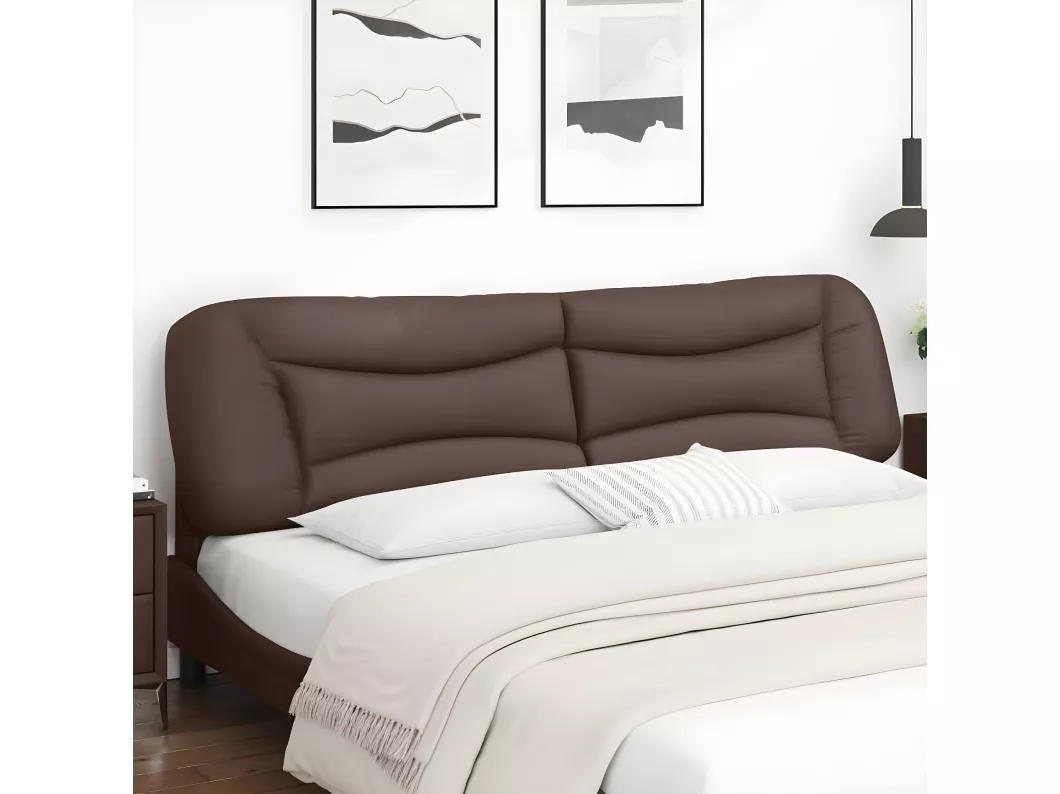 Kauf Unique Kopfteil-Kissen Braun 200 cm Kunstleder Tägliche Deals
