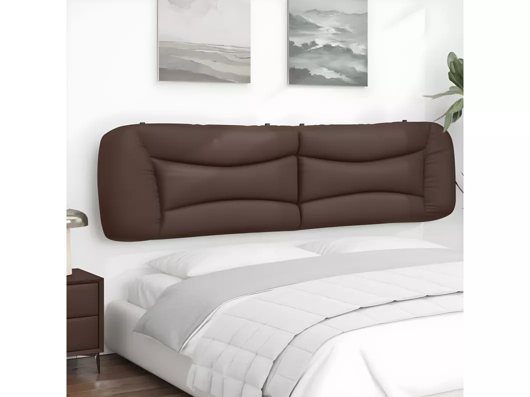 Kauf Unique Kopfteil-Kissen Braun 200 cm Kunstleder Tägliche Deals