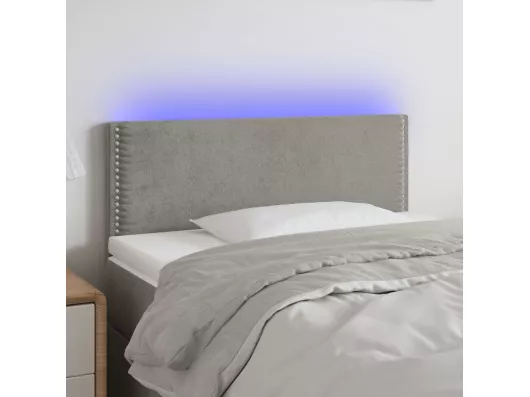 Kauf Unique LED Kopfteil Hellgrau 90x5x78/88 cm Samt