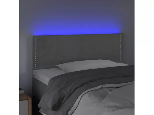 Kauf Unique LED Kopfteil Hellgrau 90x5x78/88 cm Samt Wochenangebot