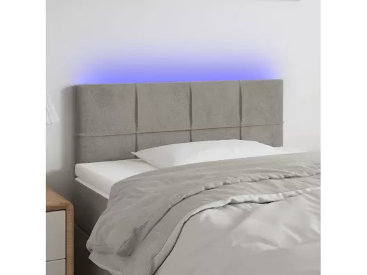 Kauf Unique LED Kopfteil Hellgrau 80x5x78/88 cm Samt Letzte 3 Tage