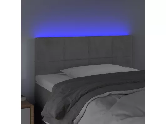 Kauf Unique LED Kopfteil Hellgrau 80x5x78/88 cm Samt Letzte 3 Tage
