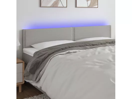 Kauf Unique LED Kopfteil Hellgrau 200x5x78/88 cm Stoff