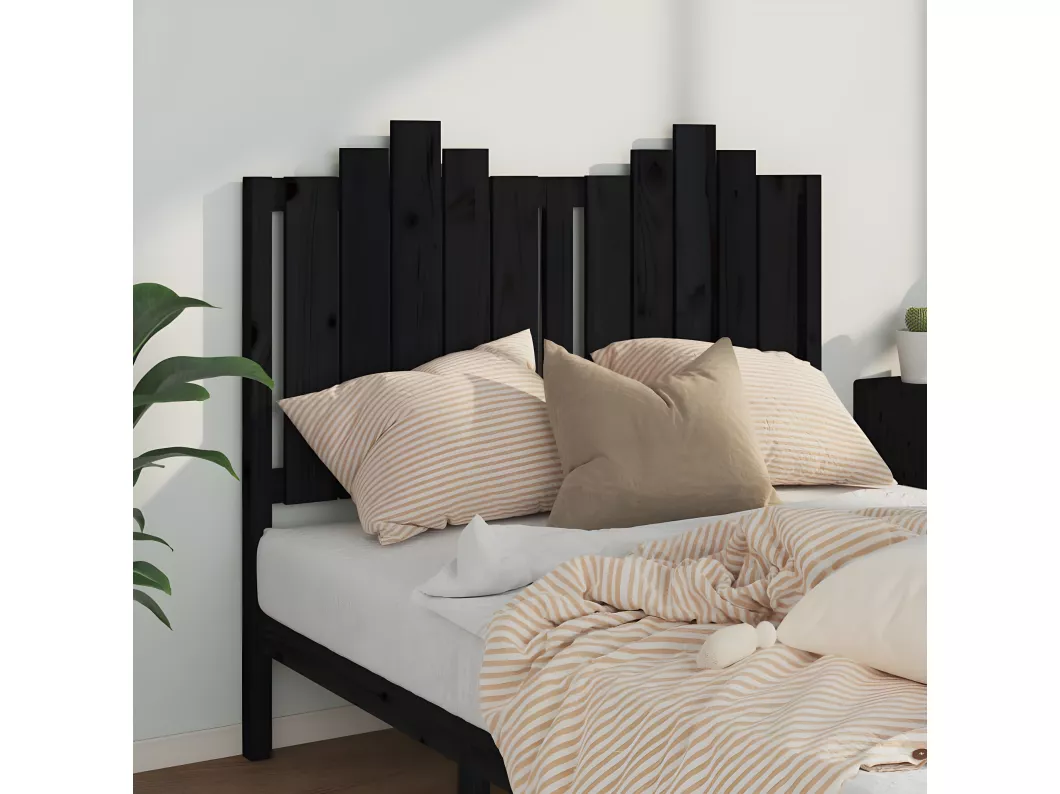 Kauf Unique Kopfteil Schwarz 126x4x110 cm Massivholz Kiefer Bis zu 50% Rabatt