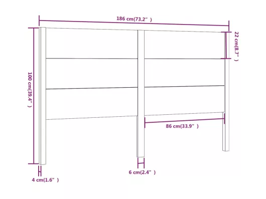 Kauf Unique Kopfteil Weiß 186x4x100 cm Massivholz Kiefer Bis zu 60% Rabatt