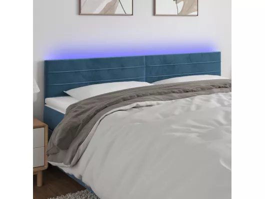 Kauf Unique LED Kopfteil Dunkelblau 160x5x78/88 cm Samt