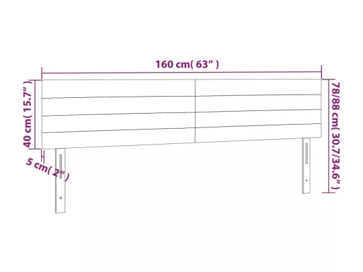 Kauf Unique LED Kopfteil Dunkelblau 160x5x78/88 cm Samt Bis zu 55% Rabatt