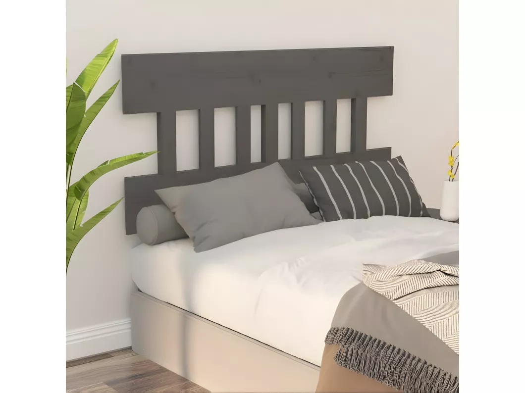 Kauf Unique Kopfteil Grau 163,5x3x81 cm Massivholz Kiefer Clearance-Verkauf