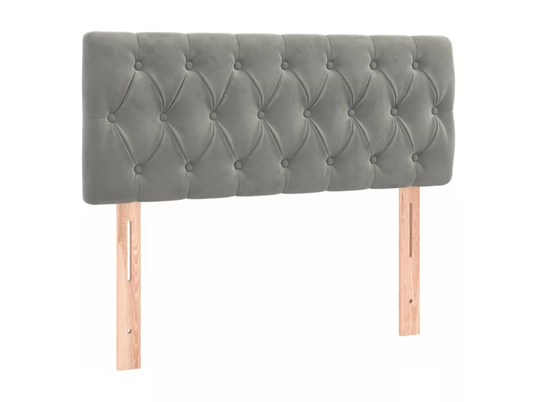 Kauf Unique LED Kopfteil Hellgrau 90x7x78/88 cm Samt Kostenloser Versand international