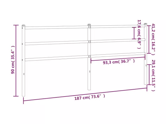 Kauf Unique Kopfteil Metall Weiß 180 cm zollfrei