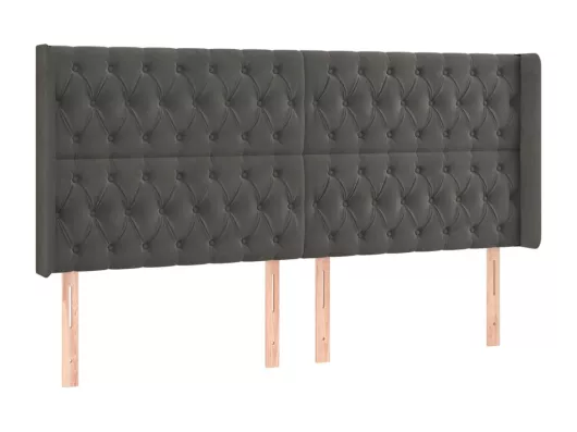 Kauf Unique LED Kopfteil Dunkelgrau 203x16x118/128 cm Samt Online