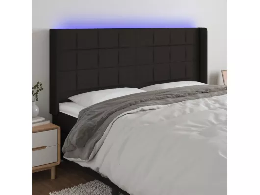 Kauf Unique LED Kopfteil Schwarz 203x16x118/128 cm Stoff