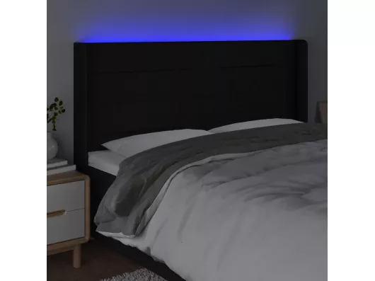 Kauf Unique LED Kopfteil Schwarz 203x16x118/128 cm Stoff Outlet