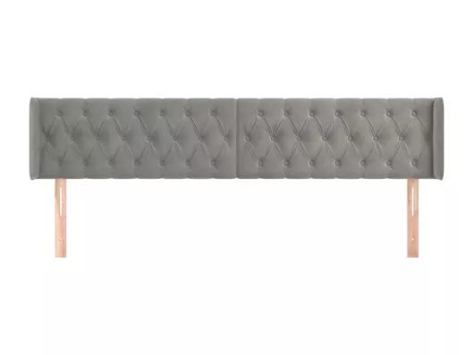 Kauf Unique Kopfteil mit Ohren Hellgrau 203x16x78/88 cm Samt Angebote
