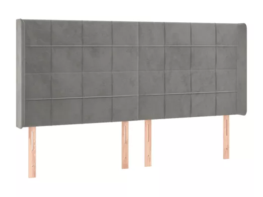 Kauf Unique LED Kopfteil Hellgrau 203x16x118/128 cm Samt Hotsell