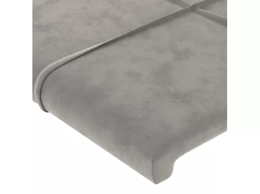 Kauf Unique LED Kopfteil Hellgrau 203x16x118/128 cm Samt Hotsell
