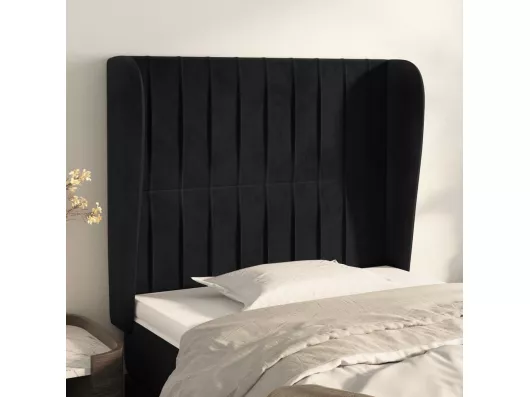 Kauf Unique Kopfteil mit Ohren Schwarz 103x23x118/128 cm Samt