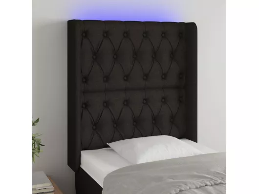 Kauf Unique LED Kopfteil Schwarz 83x16x118/128 cm Stoff