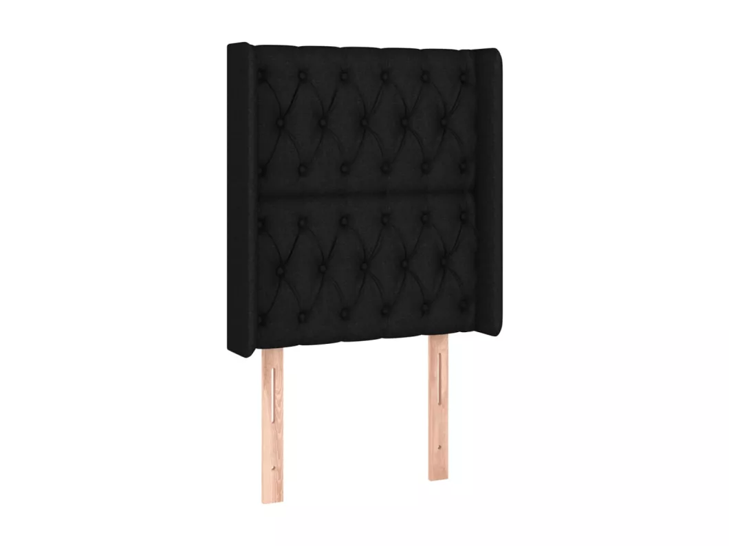 Kauf Unique LED Kopfteil Schwarz 83x16x118/128 cm Stoff Schlussverkauf