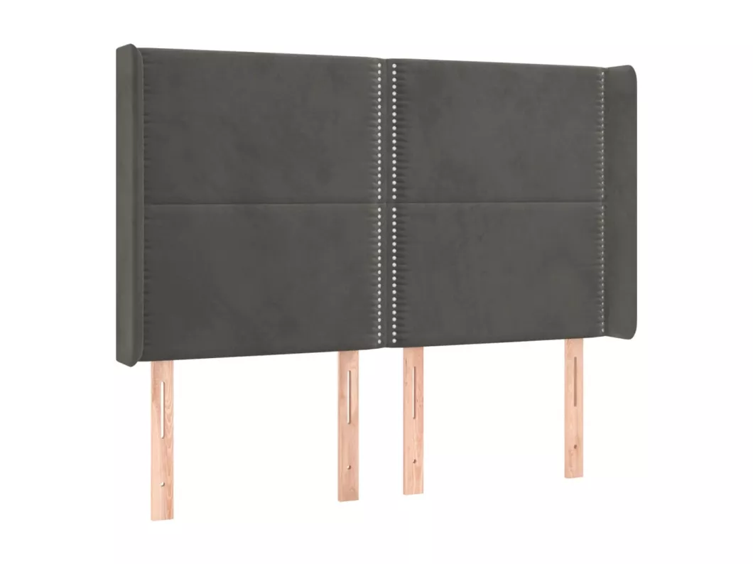 Kauf Unique LED Kopfteil Dunkelgrau 147x16x118/128 cm Samt Günstiger Verkauf
