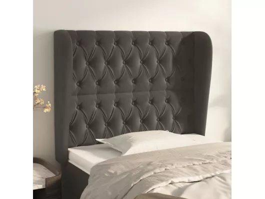 Kauf Unique Kopfteil mit Ohren Dunkelgrau 93x23x118/128 cm Samt Fabrikverkauf