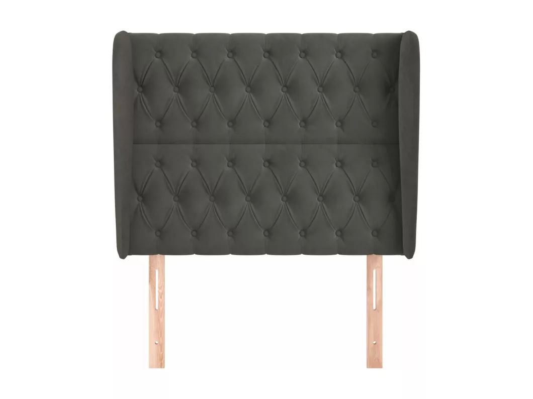 Kauf Unique Kopfteil mit Ohren Dunkelgrau 93x23x118/128 cm Samt Fabrikverkauf