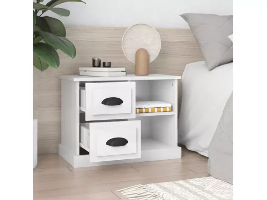 Kauf Unique Nachttisch Hochglanz-Weiß 60x35,5x45 cm Meist gekauft