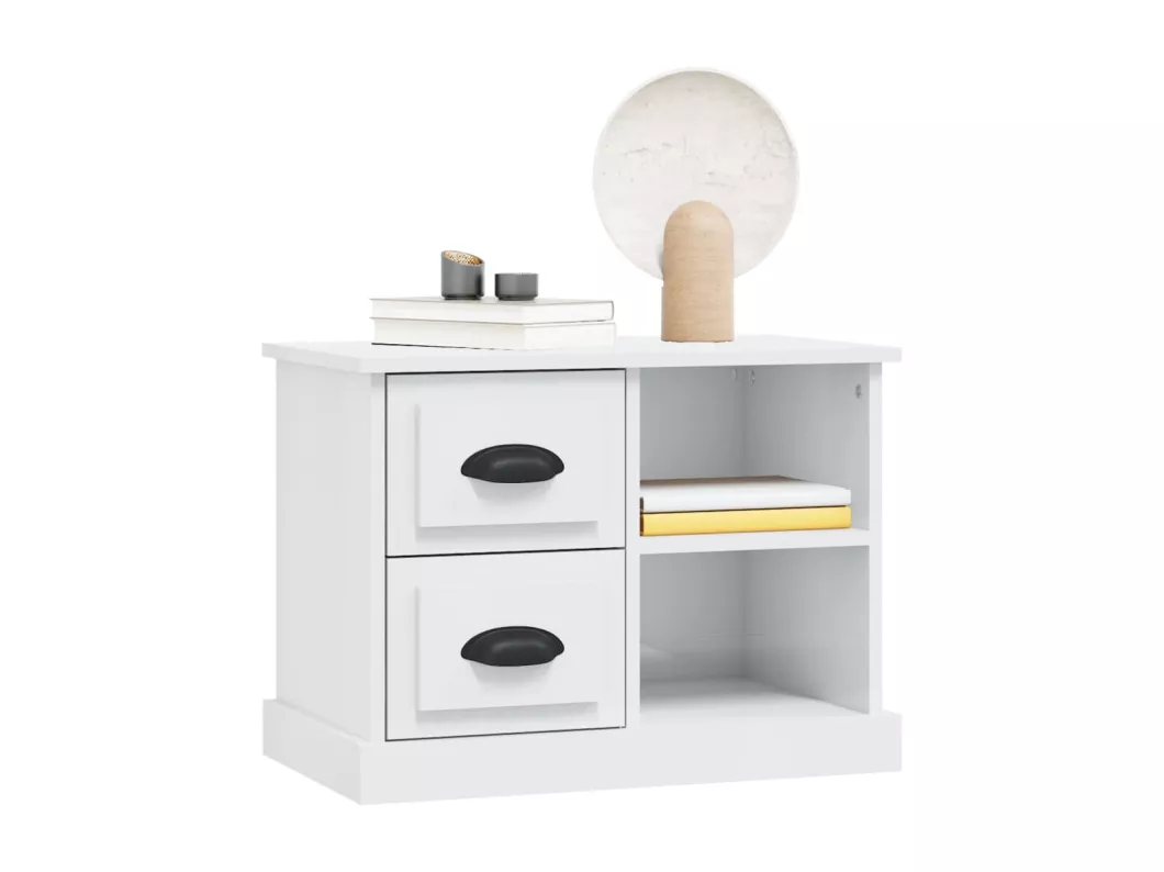 Kauf Unique Nachttisch Hochglanz-Weiß 60x35,5x45 cm Meist gekauft