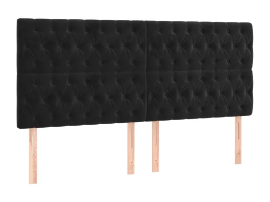 Kauf Unique LED Kopfteil Schwarz 200x7x118/128 cm Samt Blitzverkäufe