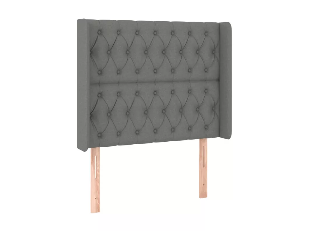 Kauf Unique LED Kopfteil Dunkelgrau 93x16x118/128 cm Stoff Fabrikpreis
