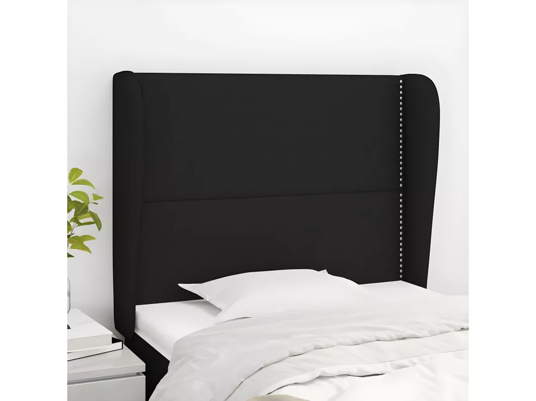 Kauf Unique Kopfteil mit Ohren Schwarz 103x23x118/128 cm Stoff