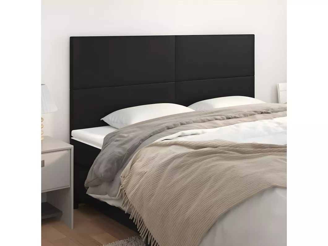 Kauf Unique Kopfteile 4 Stk. Schwarz 80x5x78/88 cm Kunstleder