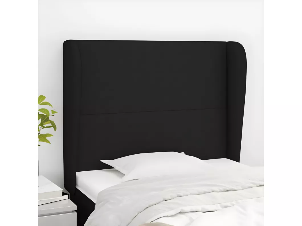 Kauf Unique Kopfteil mit Ohren Schwarz 93x23x118/128 cm Stoff