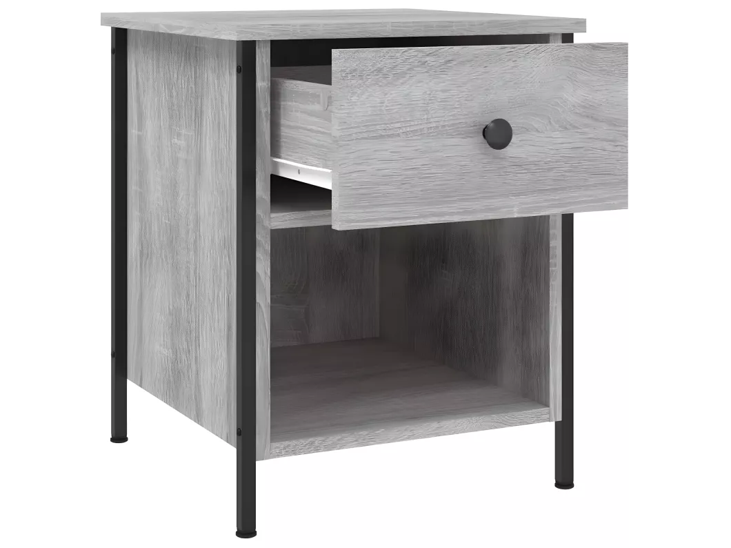 Kauf Unique Nachttisch Grau Sonoma-Eiche 40x42x50 cm Holzwerkstoff Großer Ausverkauf
