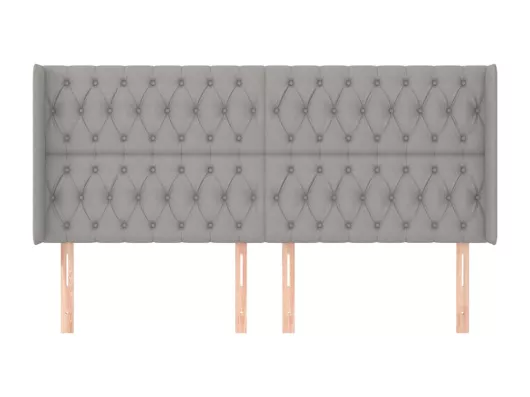 Kauf Unique Kopfteil mit Ohren Hellgrau 183x16x118/128 cm Stoff Exklusivangebot