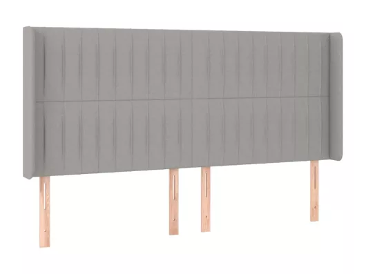 Kauf Unique LED Kopfteil Hellgrau 183x16x118/128 cm Stoff Preisnachlass