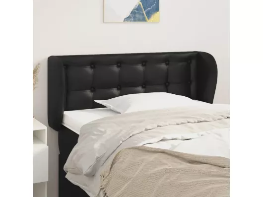 Kauf Unique Kopfteil mit Ohren Schwarz 93x23x78/88 cm Kunstleder Jubiläumsangebot